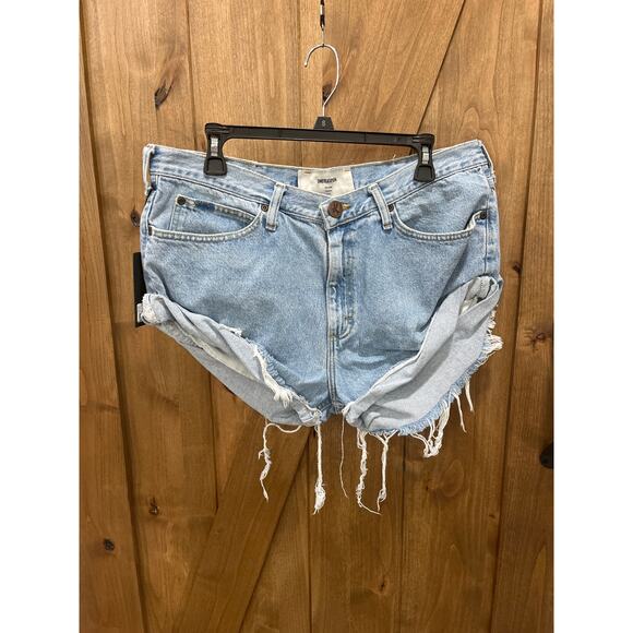 One Teaspoon Blue Distressed Jean Shorts